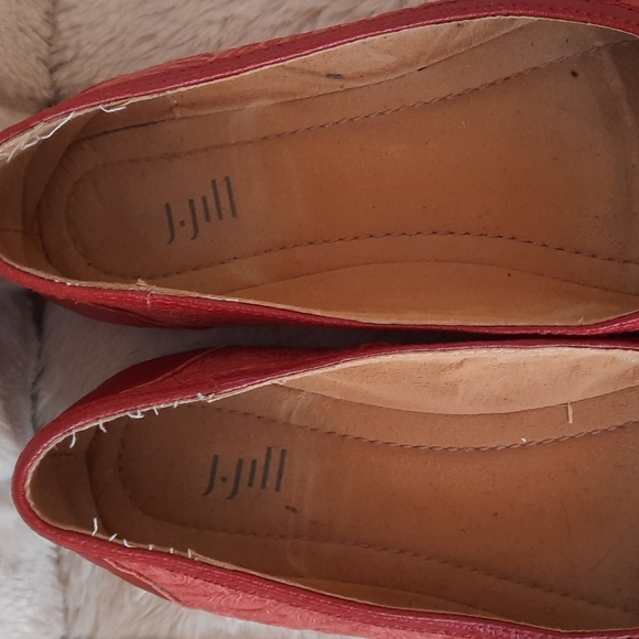 J.Jill red leather ballet slippers size 6.5 - Picture 2 of 4